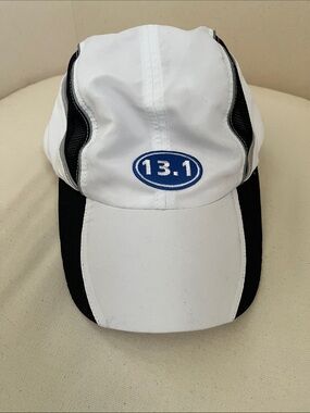13.1 Half Marathon Adjustable Running Cap in White and Black